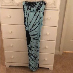 Tie-dyed ruched dress